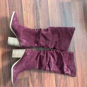 Nine West Plum Suede Heeled Boots